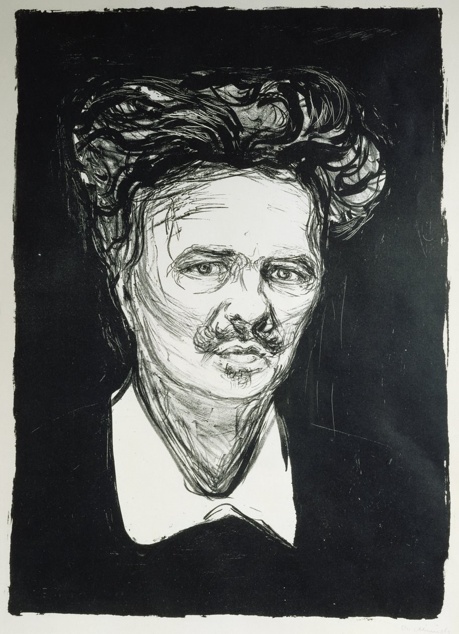 August Strindberg (litho) av Edvard Munch