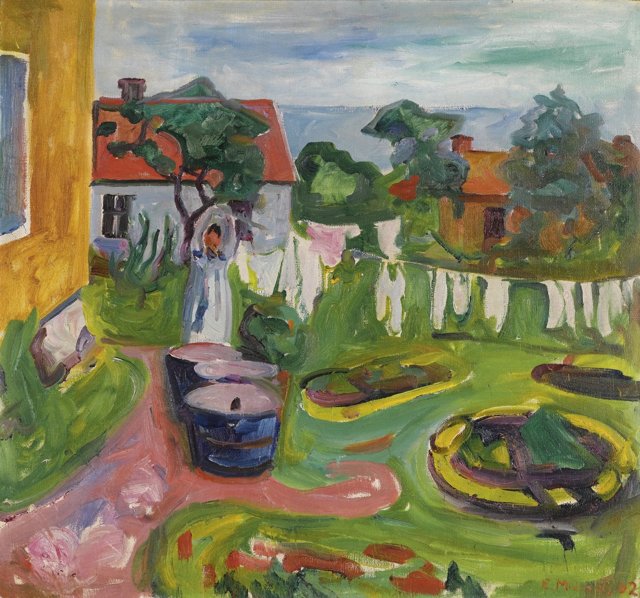 Kläder på rad i Asgardstrand par Munch, Edvard (1863-1944) av Edvard Munch