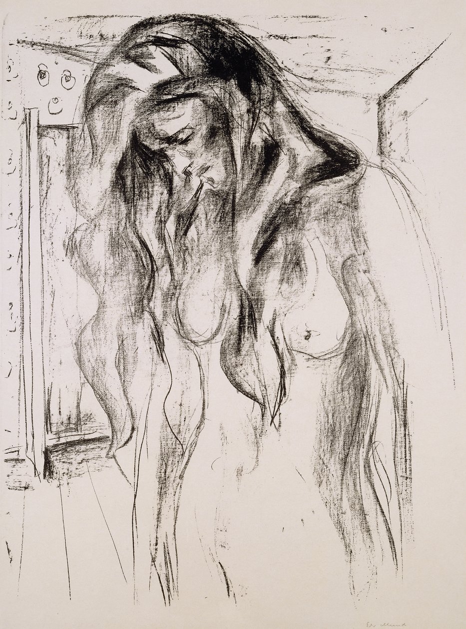 gråtande flicka; gråtande tjej av Edvard Munch