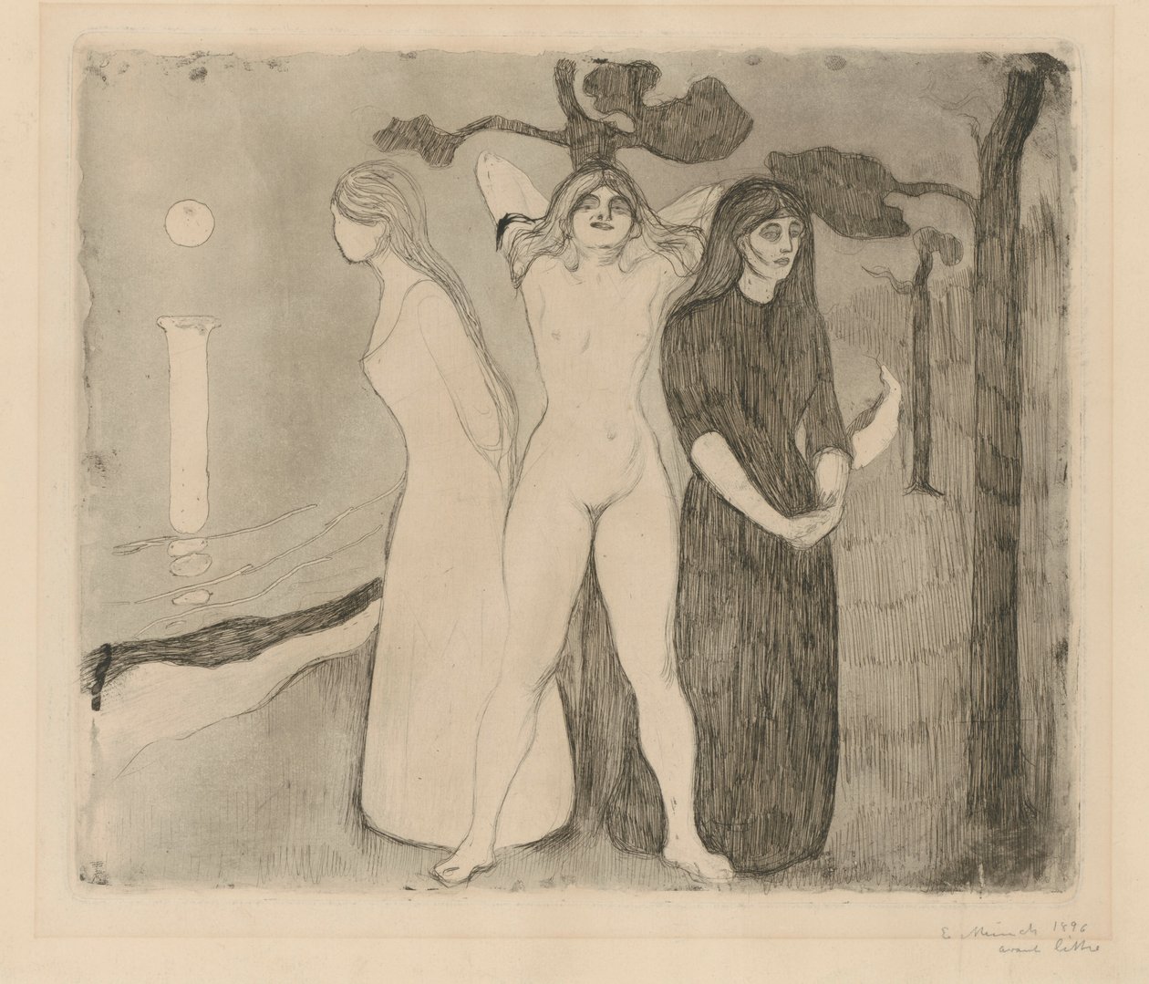 Kvinnan II (Sfinxen; kvinnan i tre stadier) av Edvard Munch