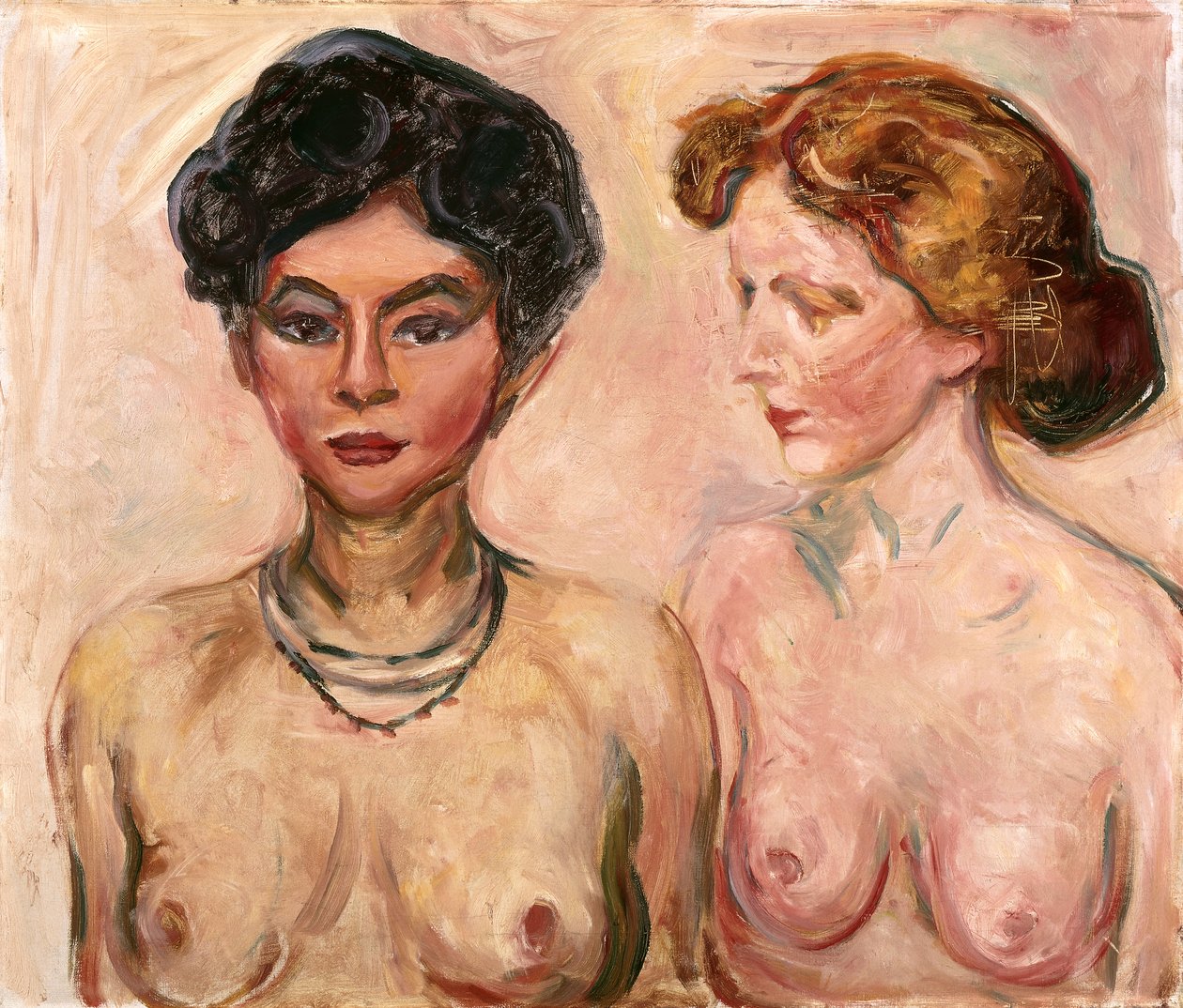 Dubbelporträtt (blond och svart); Dubbelporträtt (blond och svart) av Edvard Munch
