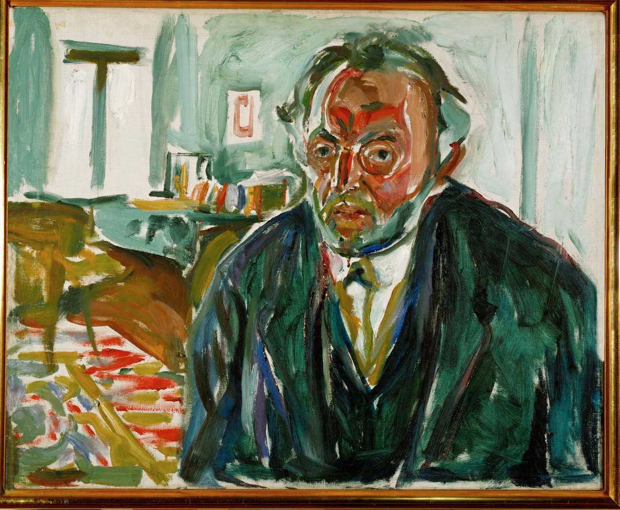 Edvard Munch, självporträtt efter spanska sjukan (olja på duk) av Edvard Munch