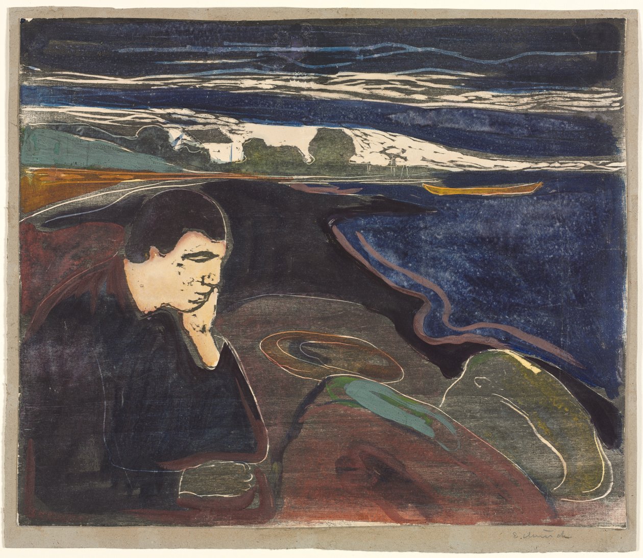 God kväll, Melankoli I av Edvard Munch