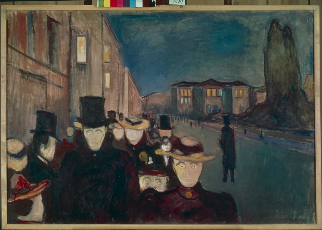 Kväll på Karl Johan av Edvard Munch