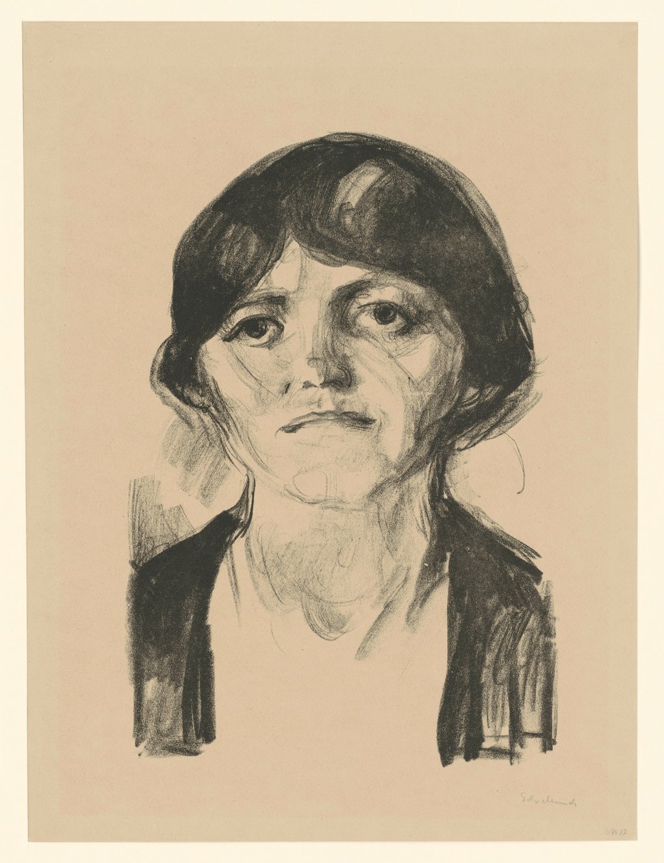 Kvinnohuvud av Edvard Munch
