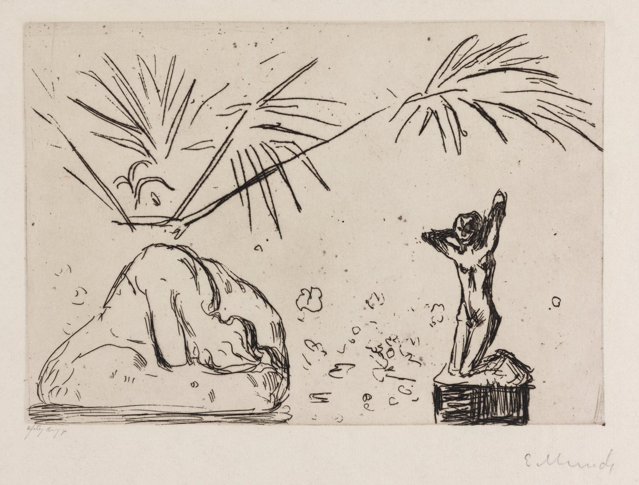 Interiör med skulpturer av Edvard Munch