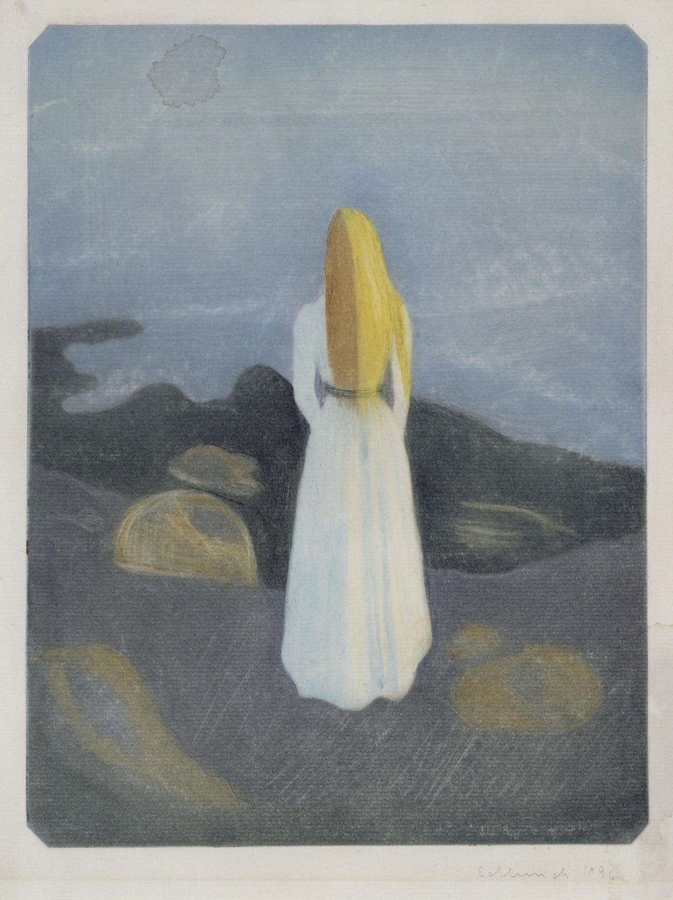 Ung kvinna på stranden (Den ensamma) av Edvard Munch