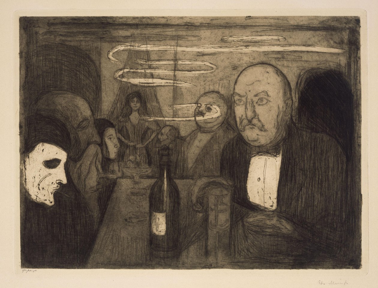 Kristiania-Boheme II av Edvard Munch