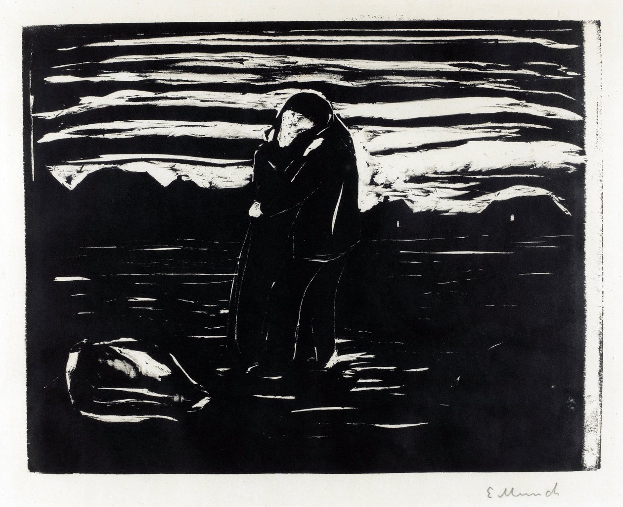 ""Kyssen på fälten"" (Kyss på fältet) Gravyr av Edvard Munch (1863-1944) av Edvard Munch