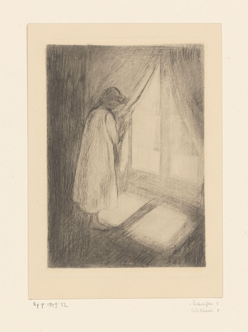 Flicka i nattlinne vid ett fönster The Girl at the Window (originaltitel) av Edvard Munch