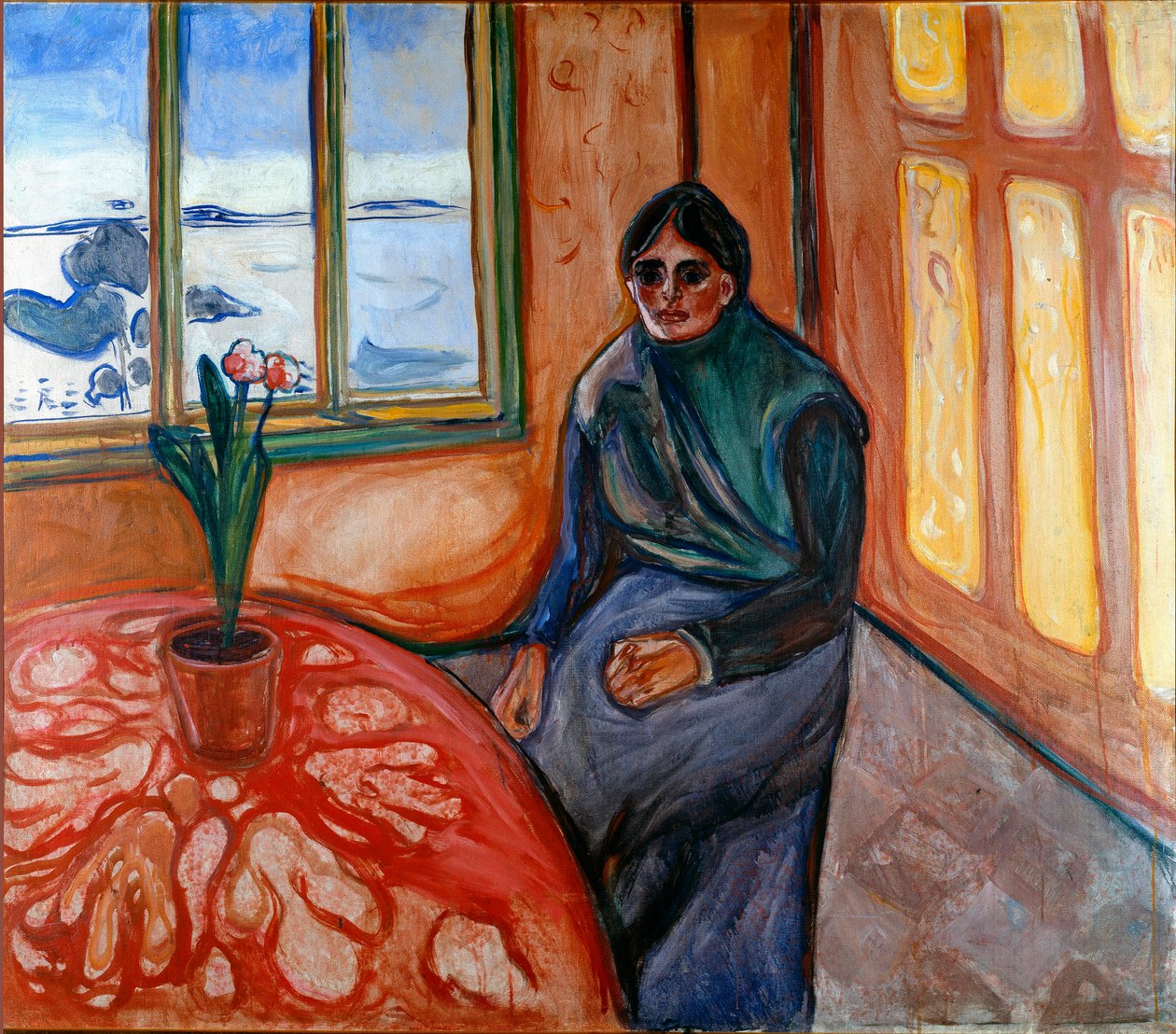 Melancolie (Laura) Målning av Edvard Munch (1863-1944) 1899 Sön. 110x126 cm Oslo, Kommunala konstsamlingar Munchmuseet (Musee Munch) av Edvard Munch