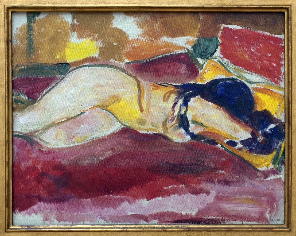 naken blöja. Målning av Edvard Munch (1863-1944), Olja på duk av Edvard Munch