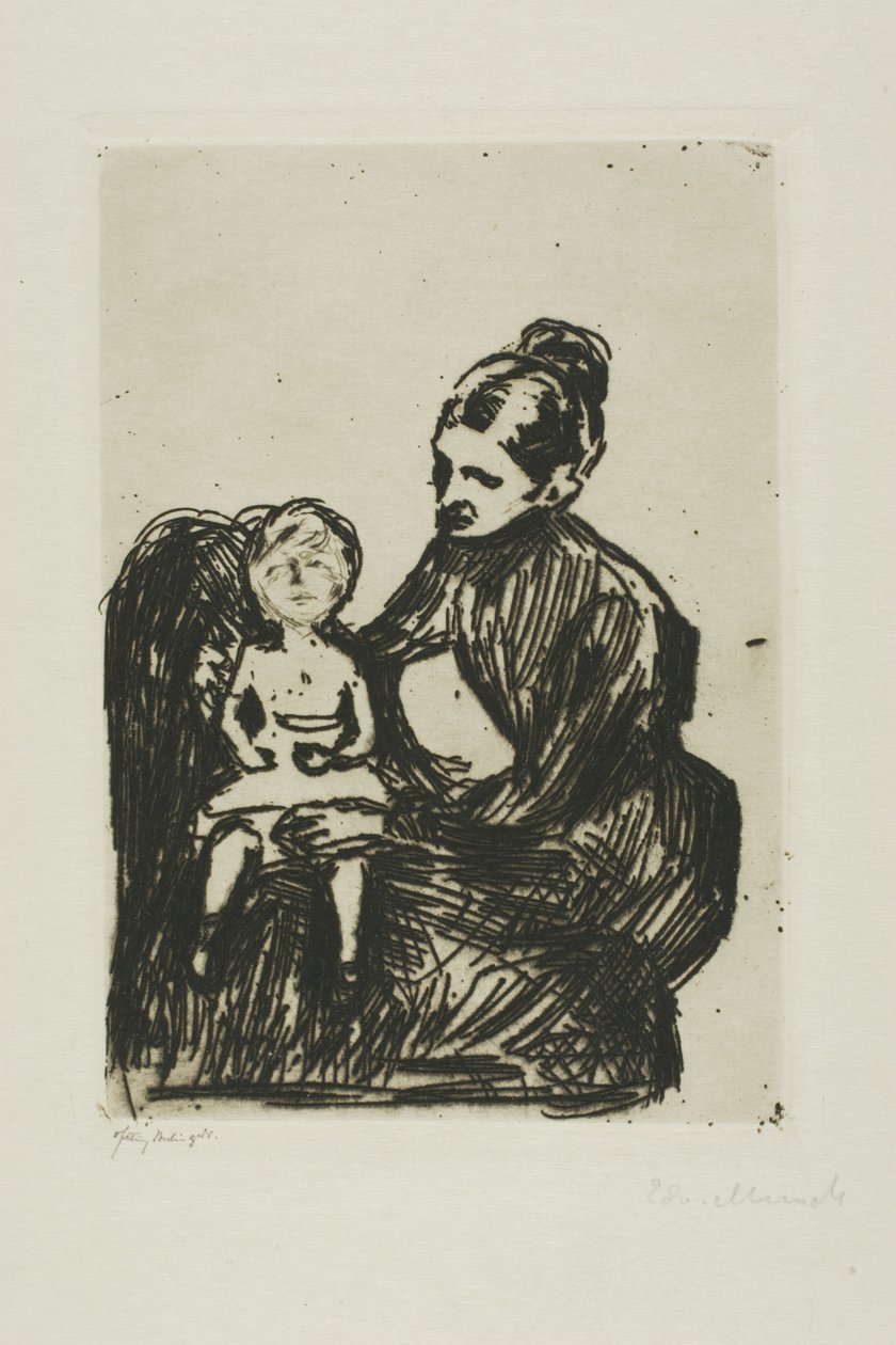 Sjuksköterska med en pojke/Modern och det gråtande barnet av Edvard Munch