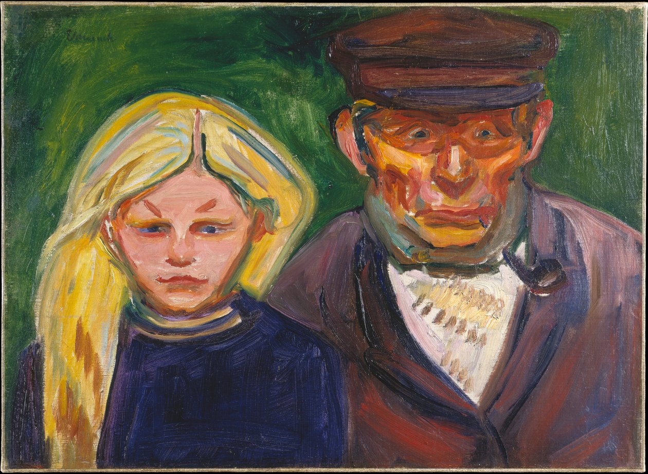 Den gamle fiskaren och hans dotter av Edvard Munch