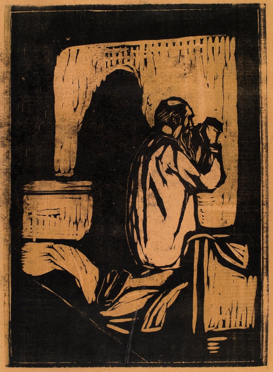 Gammal man ber av Edvard Munch