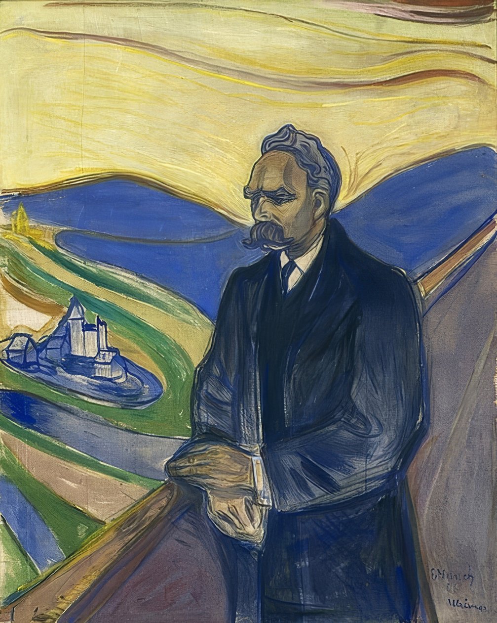 Porträtt av Friedrich Nietzsche. 1906 av Edvard Munch