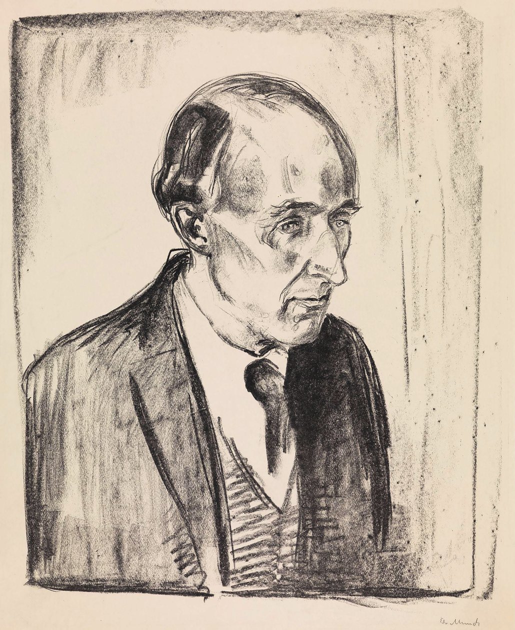 Porträtt av kompositören Frederick Delius 1862-1934, 1920. av Edvard Munch