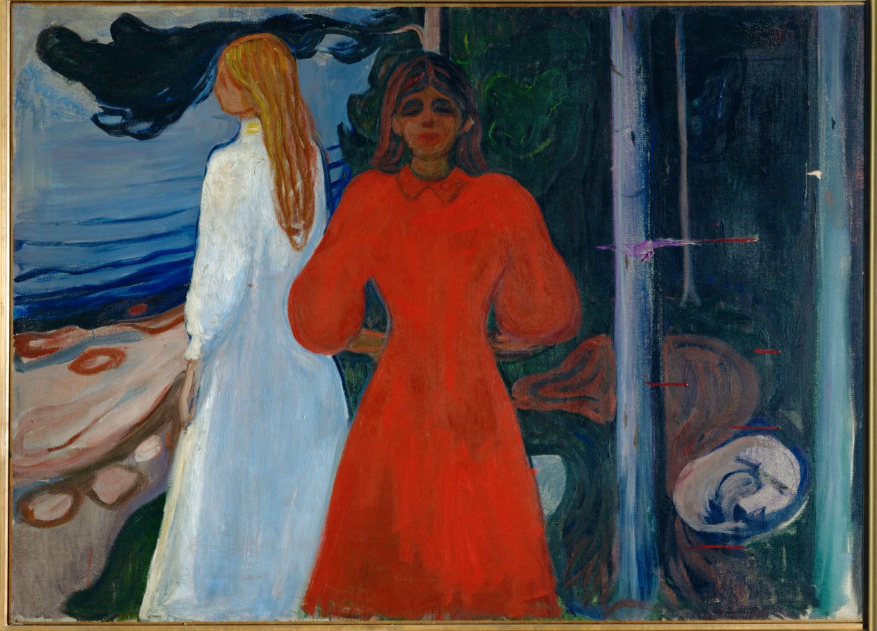 Röd och vit (olja på duk) av Edvard Munch