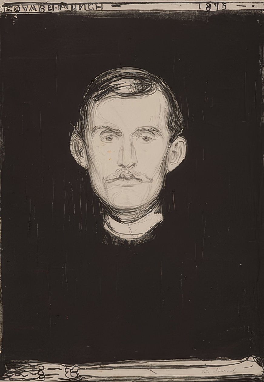 Självporträtt. 1895 av Edvard Munch