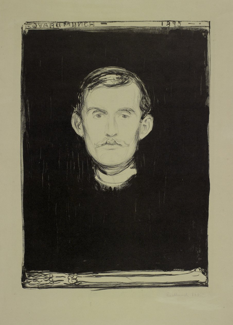 Självporträtt, 1895 av Edvard Munch