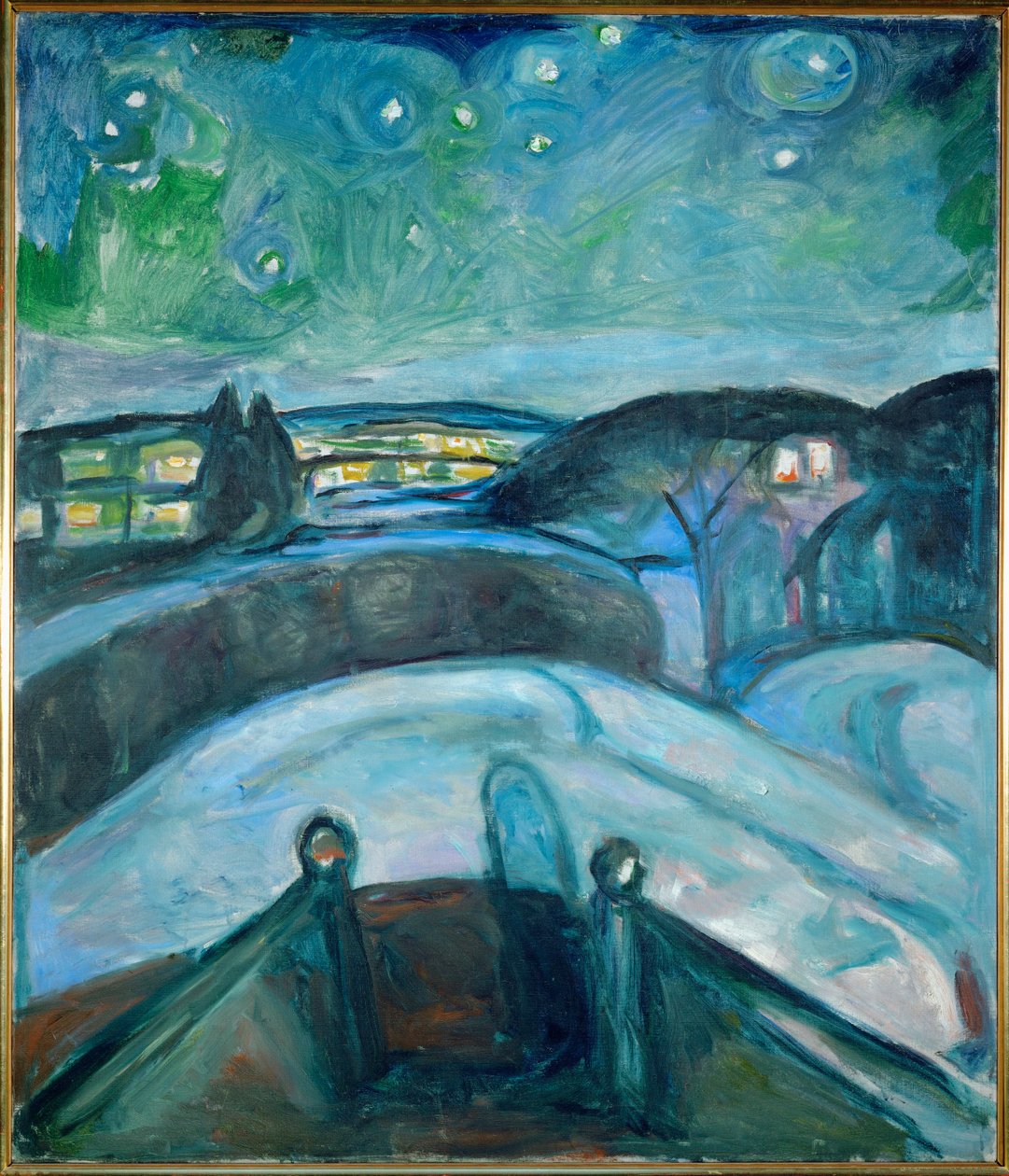 Starry Night, Ekely (målning på duk) av Edvard Munch