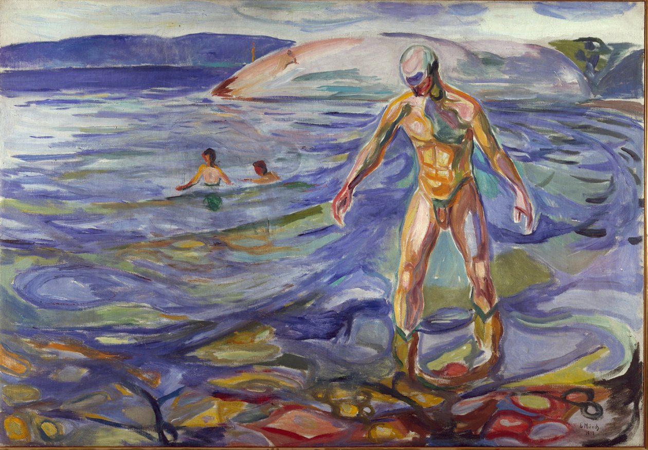 Badarmålningen av Edvard Munch (1863-1944) 1918 Sön. 138x199,5 cm Oslo, Kommunala konstsamlingar av Edvard Munch