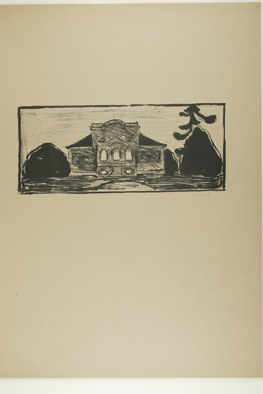 Trädgården framför Dr. Lindes hus av Edvard Munch