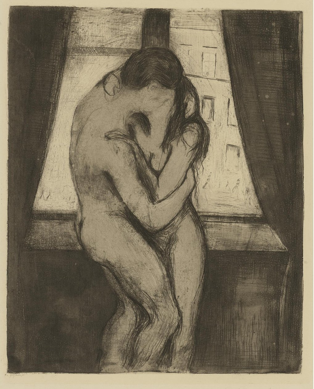 Kyssen, 1895 av Edvard Munch