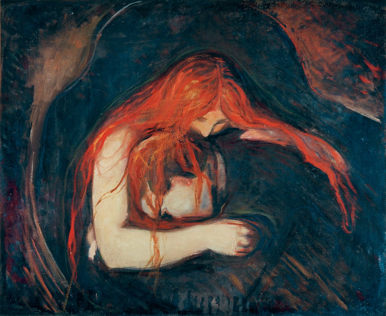 The vampire (olja på duk) av Edvard Munch
