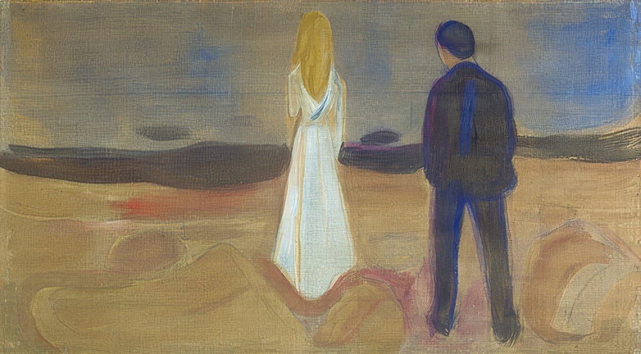 Till människor. De ensomme (Reinhardt-frisen). / Två människor. Den ensamma (Reinhardt-frisen). 1906/07 av Edvard Munch