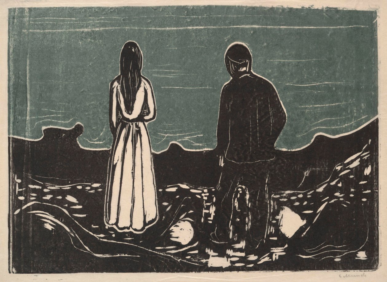 Två personer, De ensamma, 1899 av Edvard Munch