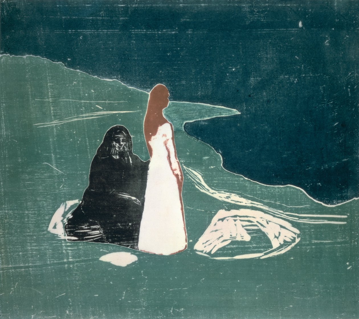 Två kvinnor på stranden av Edvard Munch