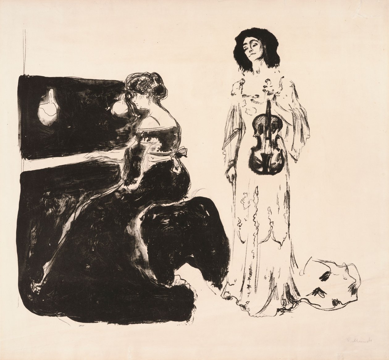 Violinkonsert (Eva Mudocci och Bella Edvards) av Edvard Munch