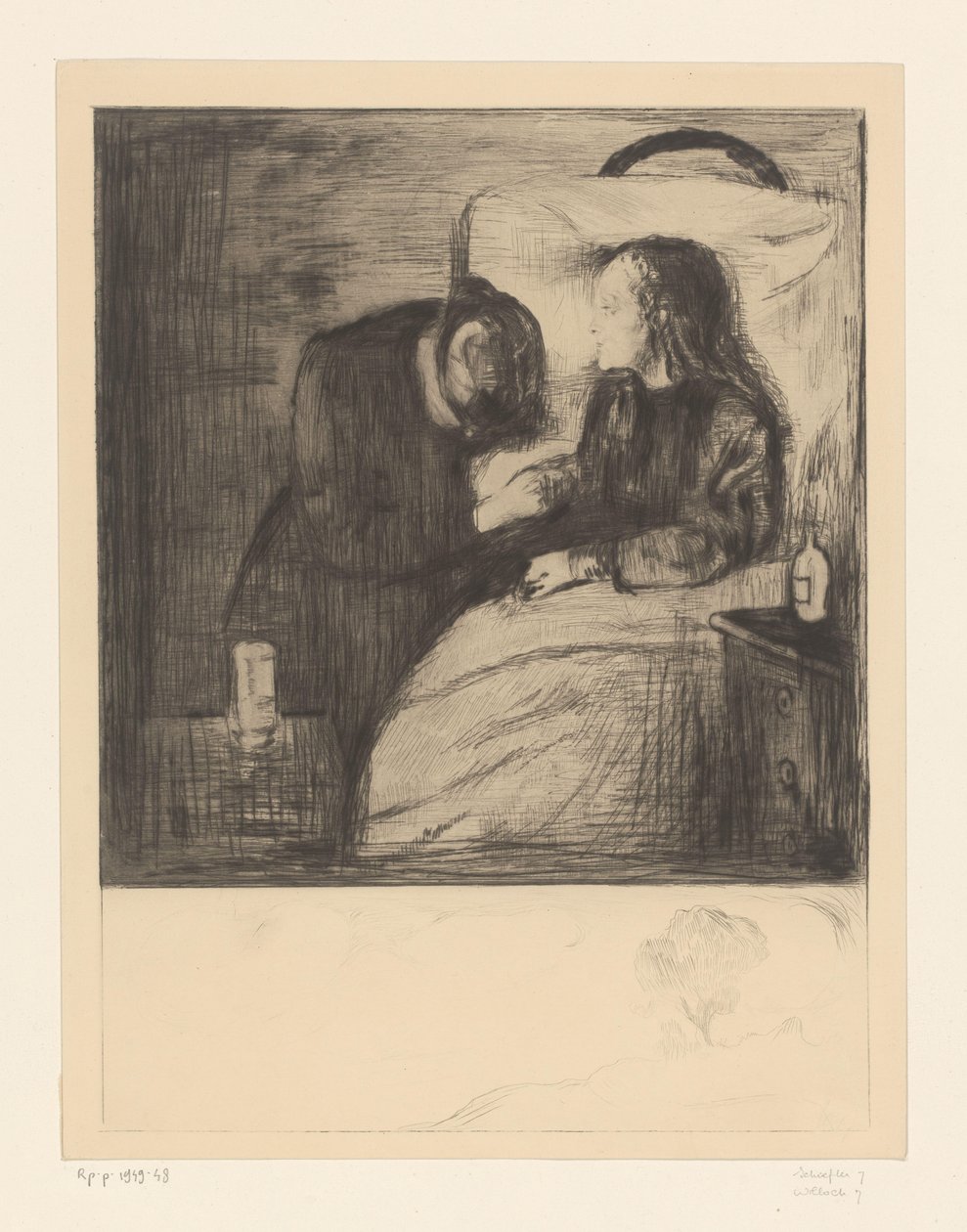 Kvinna bredvid ett sjukt barn The Sick Child (originaltitel) av Edvard Munch