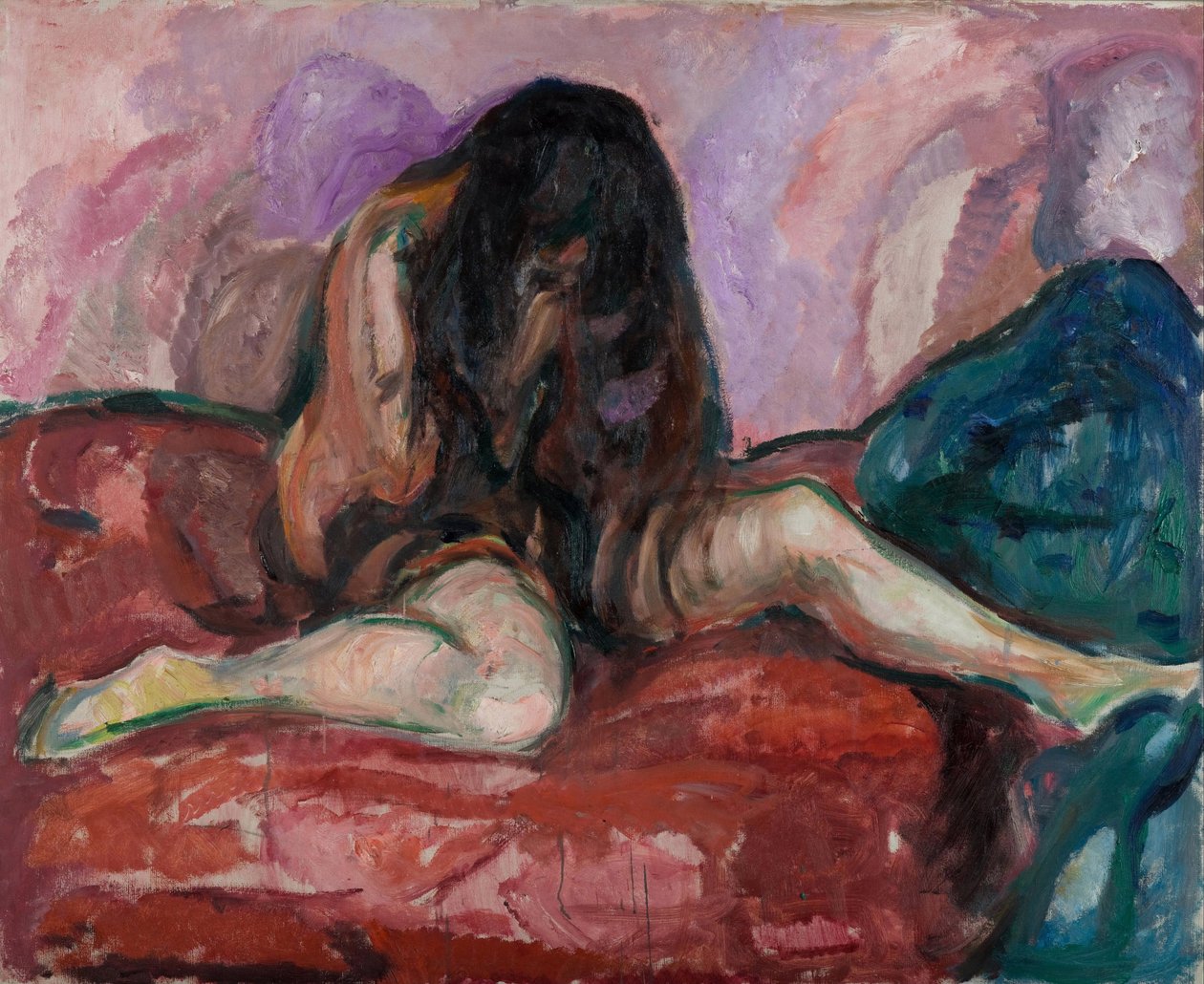 Weeping Naken par Munch, Edvard (1863-1944). Olja på duk, storlek: 110x135 av Edvard Munch