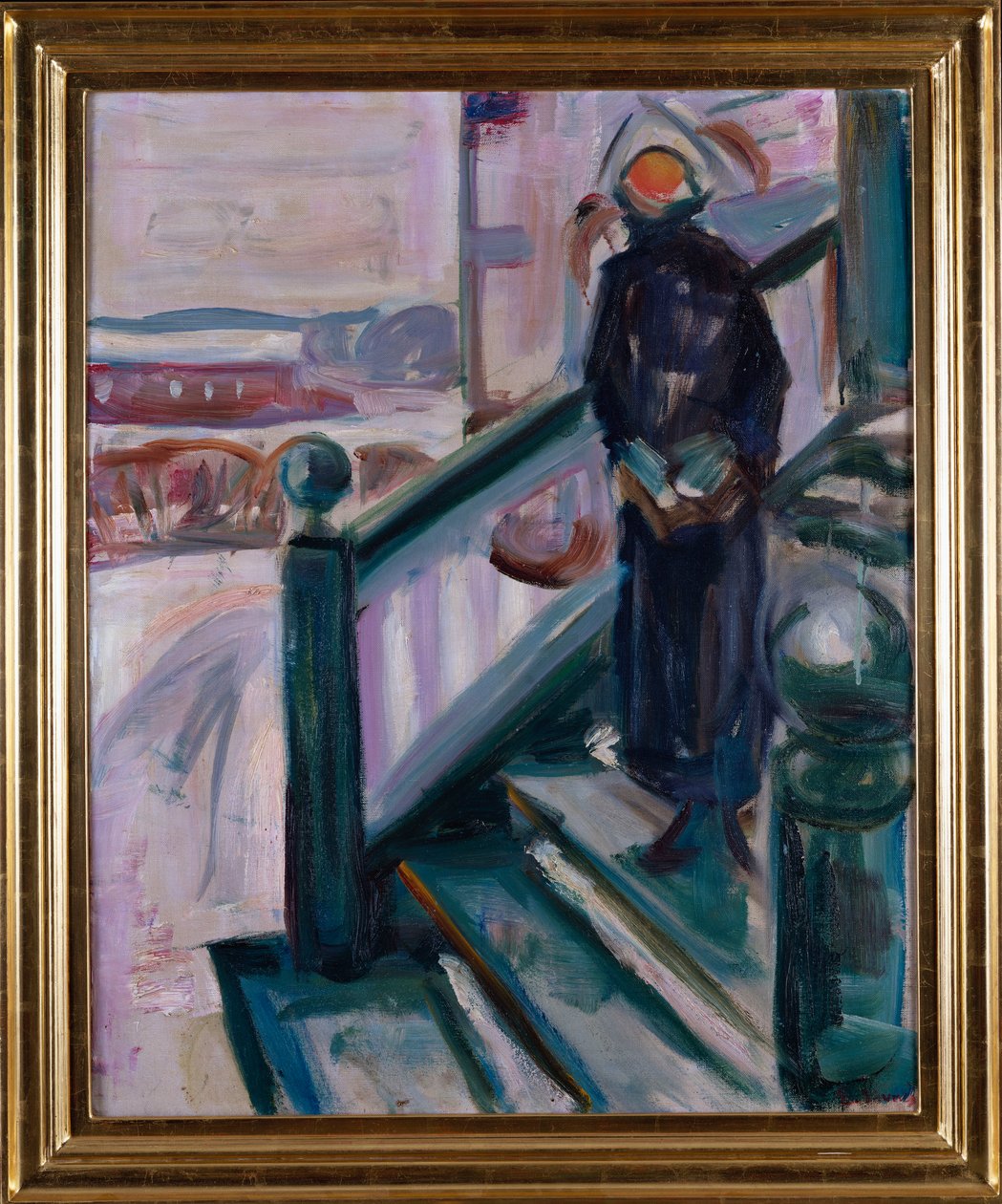 Kvinna på verandan (olja på duk) av Edvard Munch