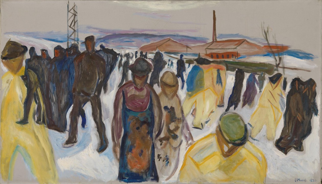 Arbetare som återvänder hem av Edvard Munch