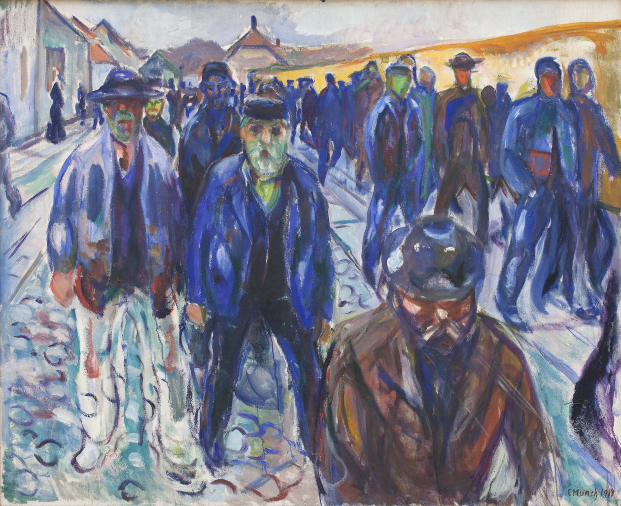 Arbetare på väg hem av Edvard Munch