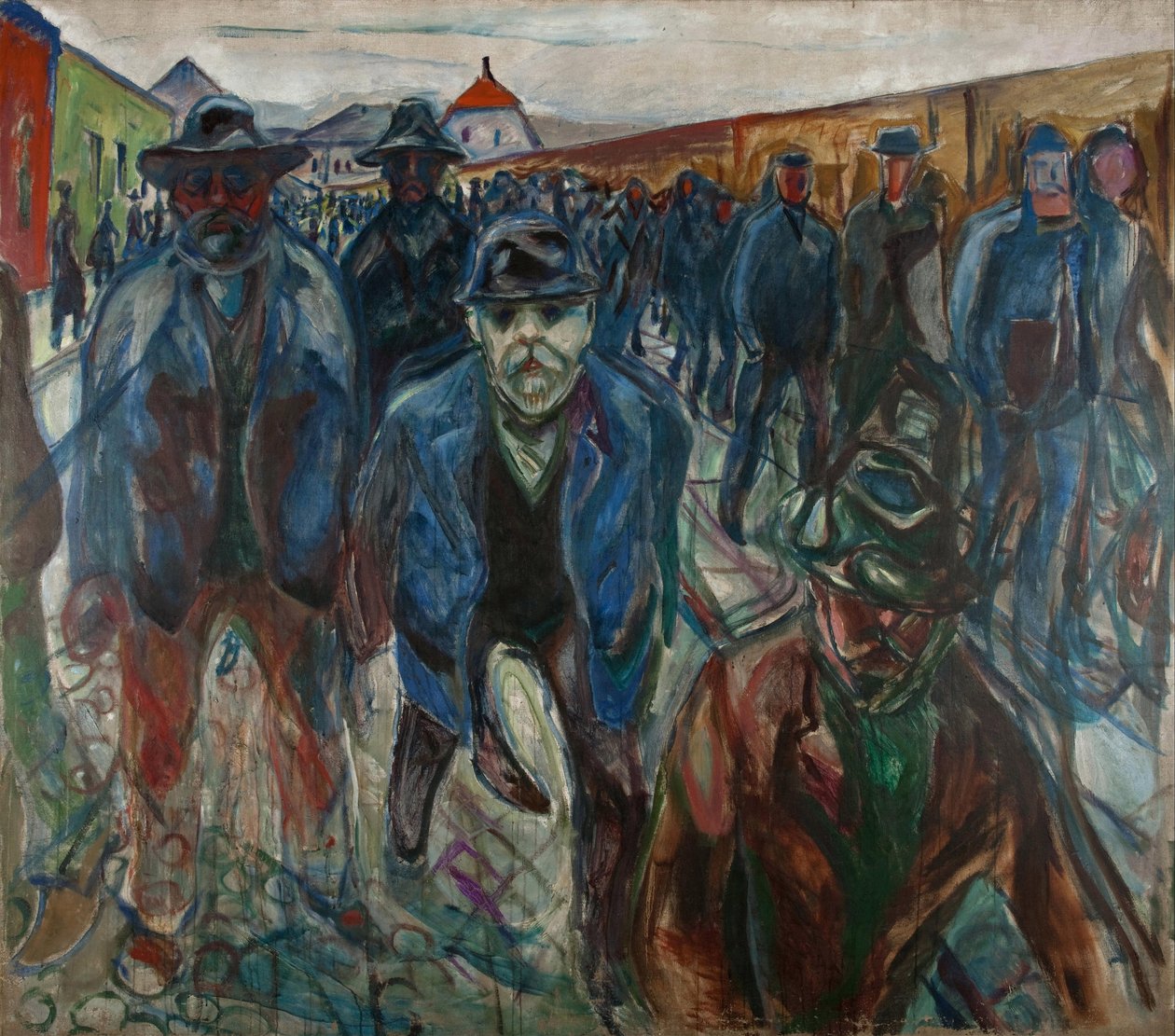 Arbetare på väg hem par Munch, Edvard (1863-1944). Olja på duk, storlek: 227x201 av Edvard Munch