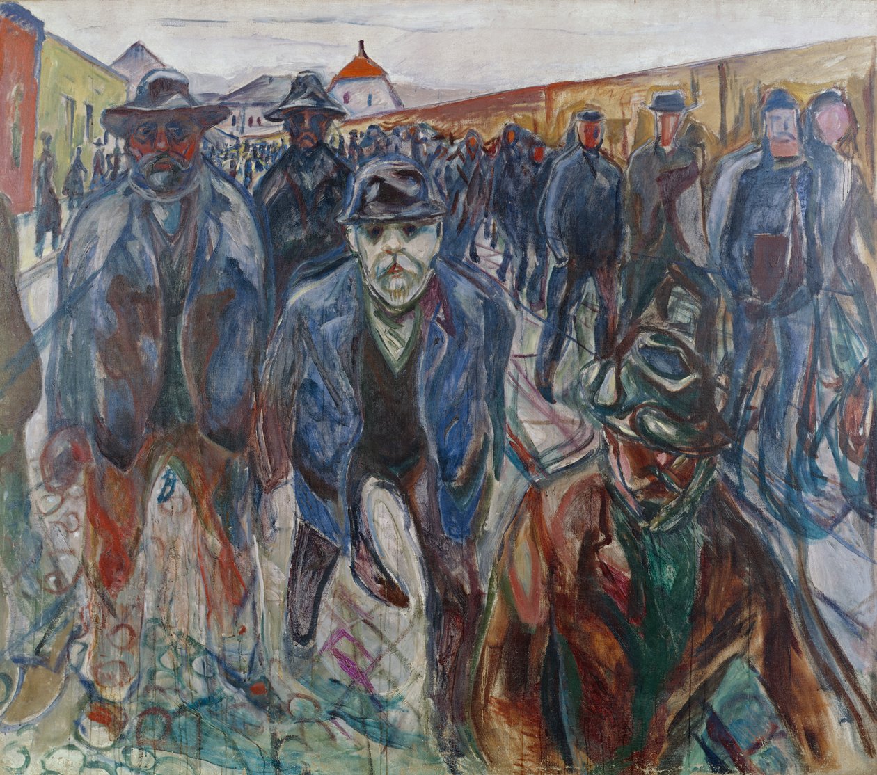 Arbetare på väg hem av Edvard Munch