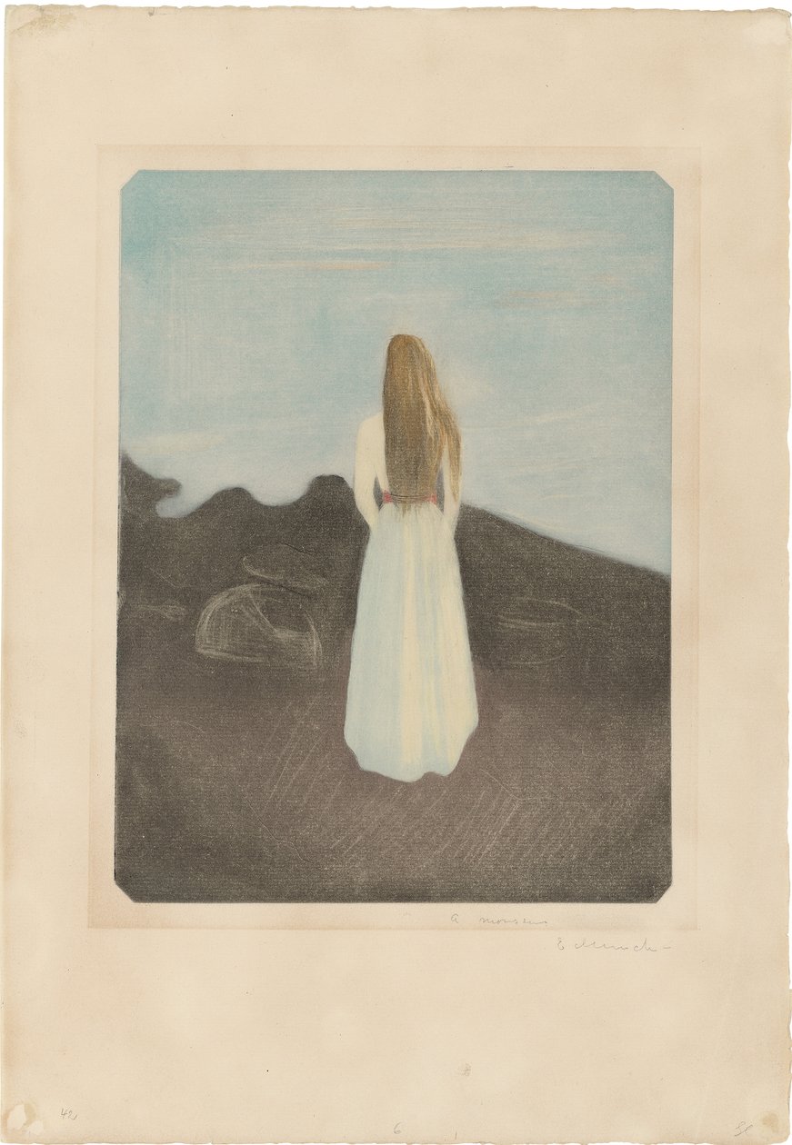 Ung kvinna på stranden av Edvard Munch