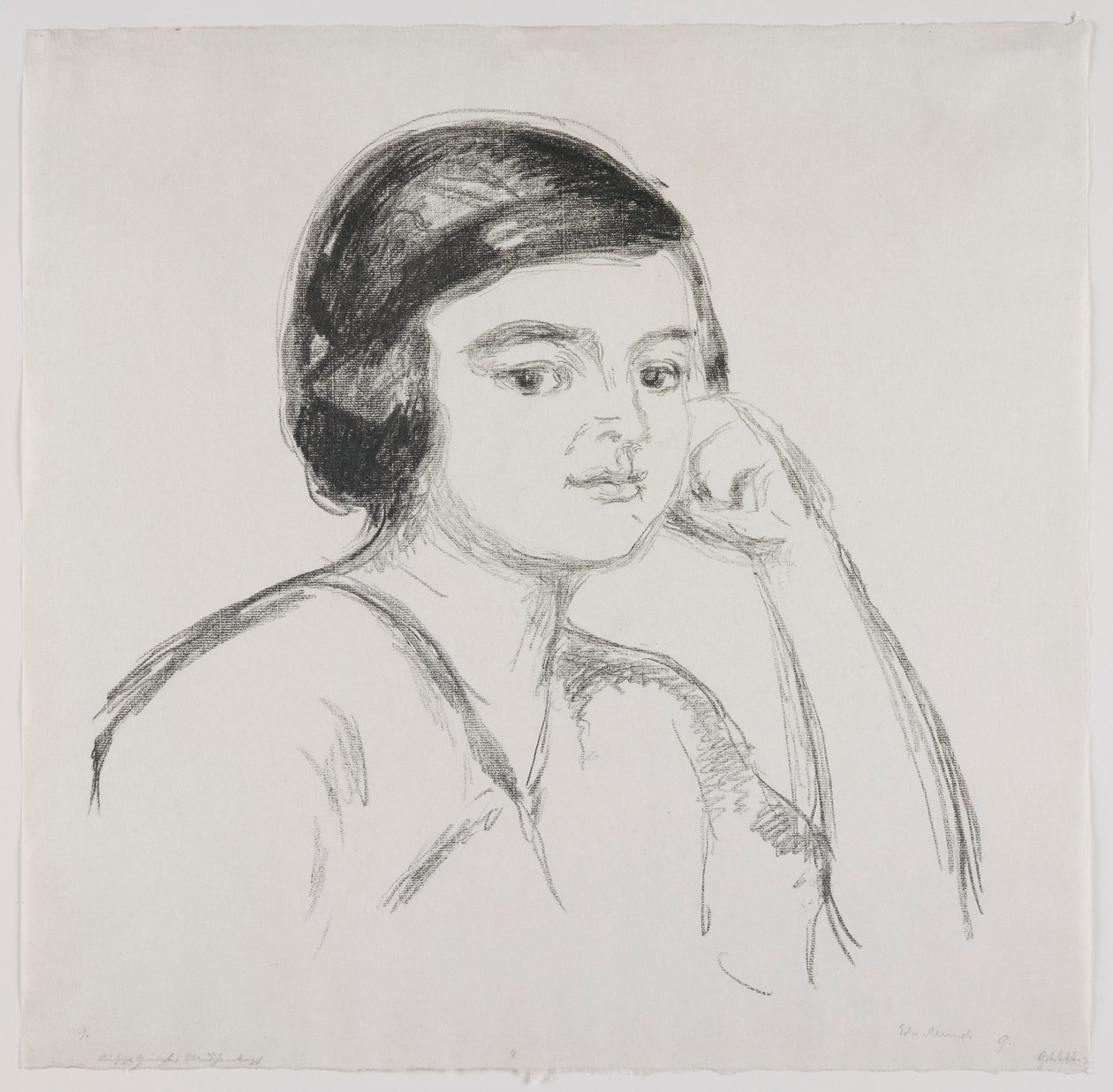 Ung kvinna med handen mot kinden av Edvard Munch