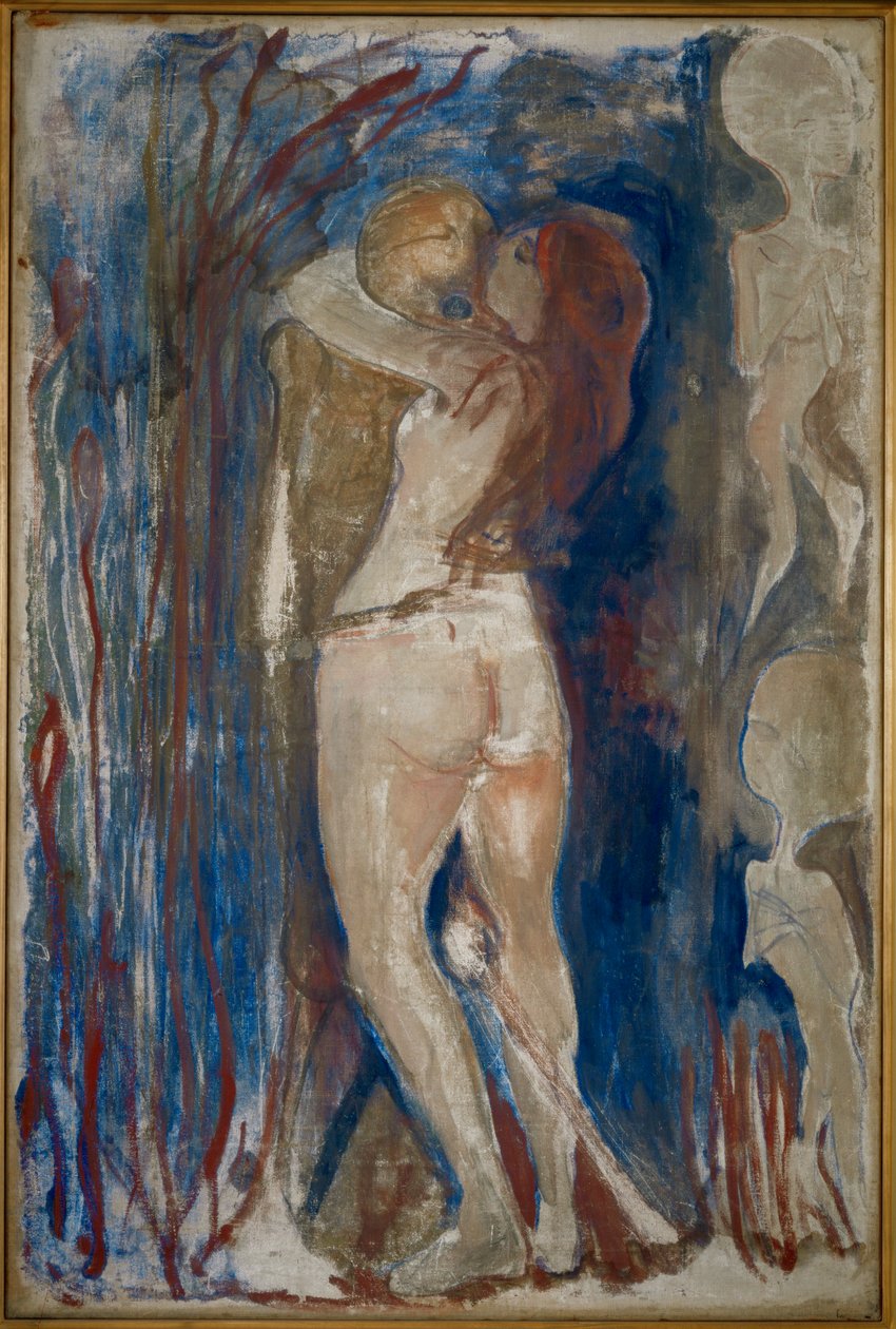 Ung flicka och döden (målning på duk) av Edvard Munch