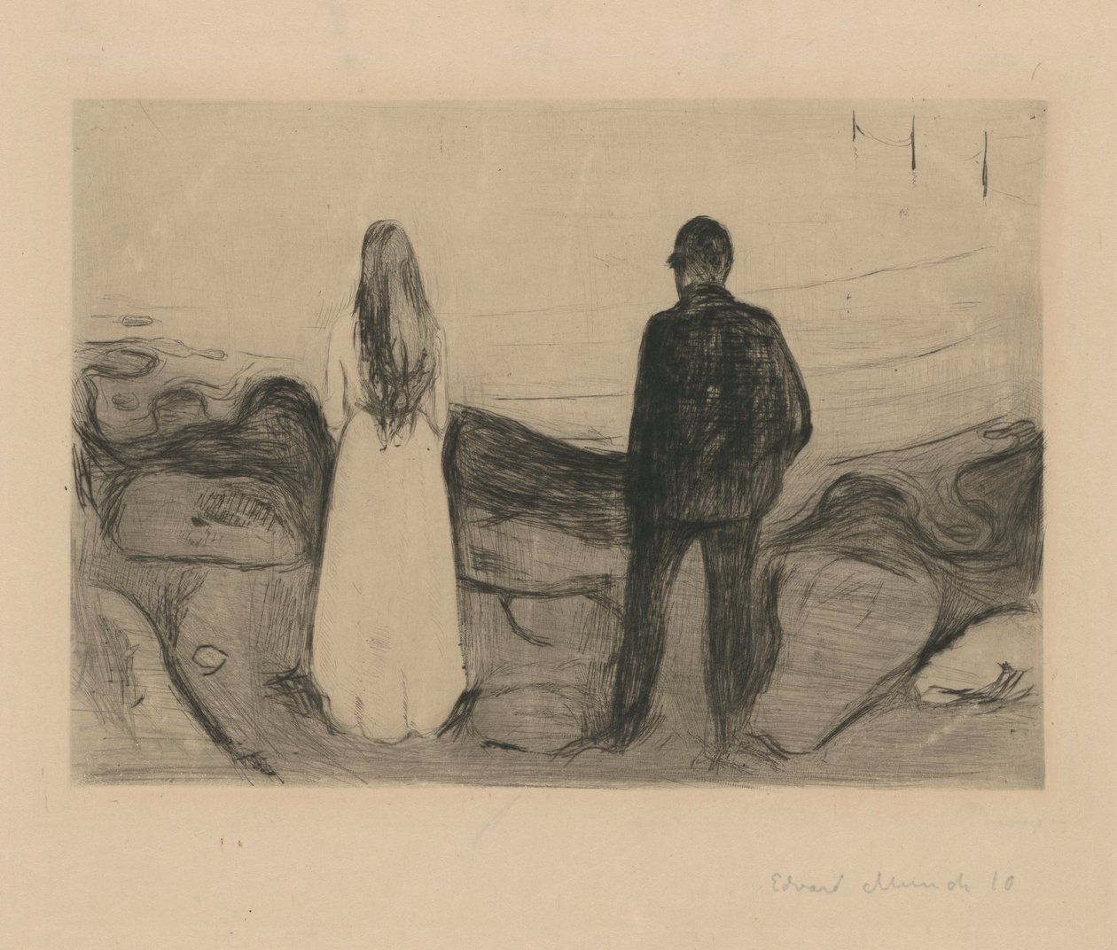 Två människor (De ensamma) av Edvard Munch