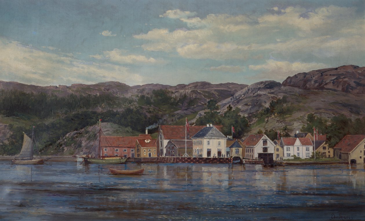 Floden i Flekkefjord av Edvard Skari