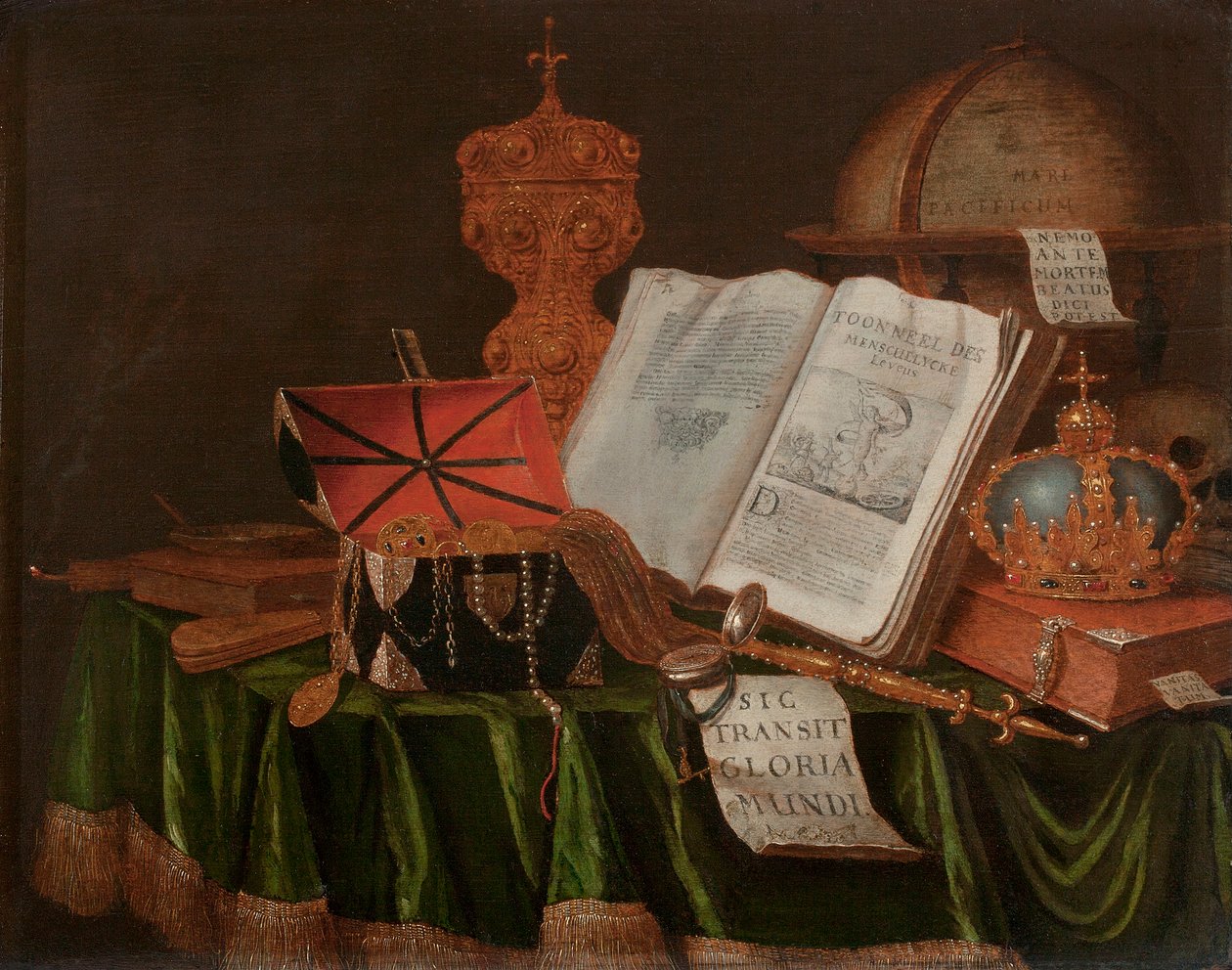 Ett Vanitas stilleben av Edwaert Colyer or Collier