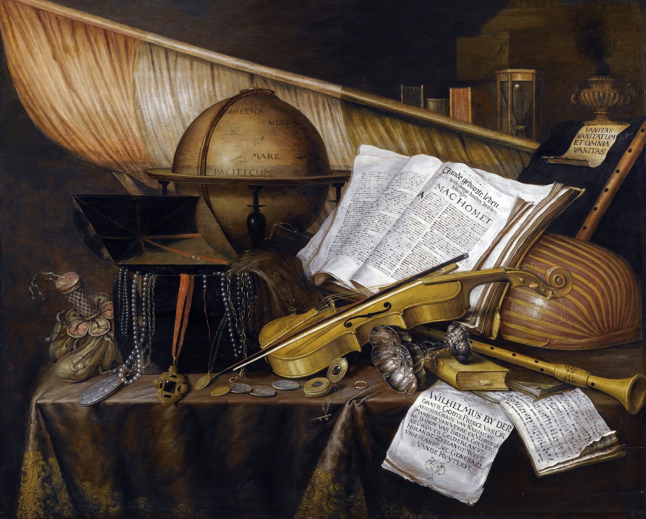 Vanitas stilleben - målning av Edwaert Collier (1642-1708) av Edwaert Colyer or Collier