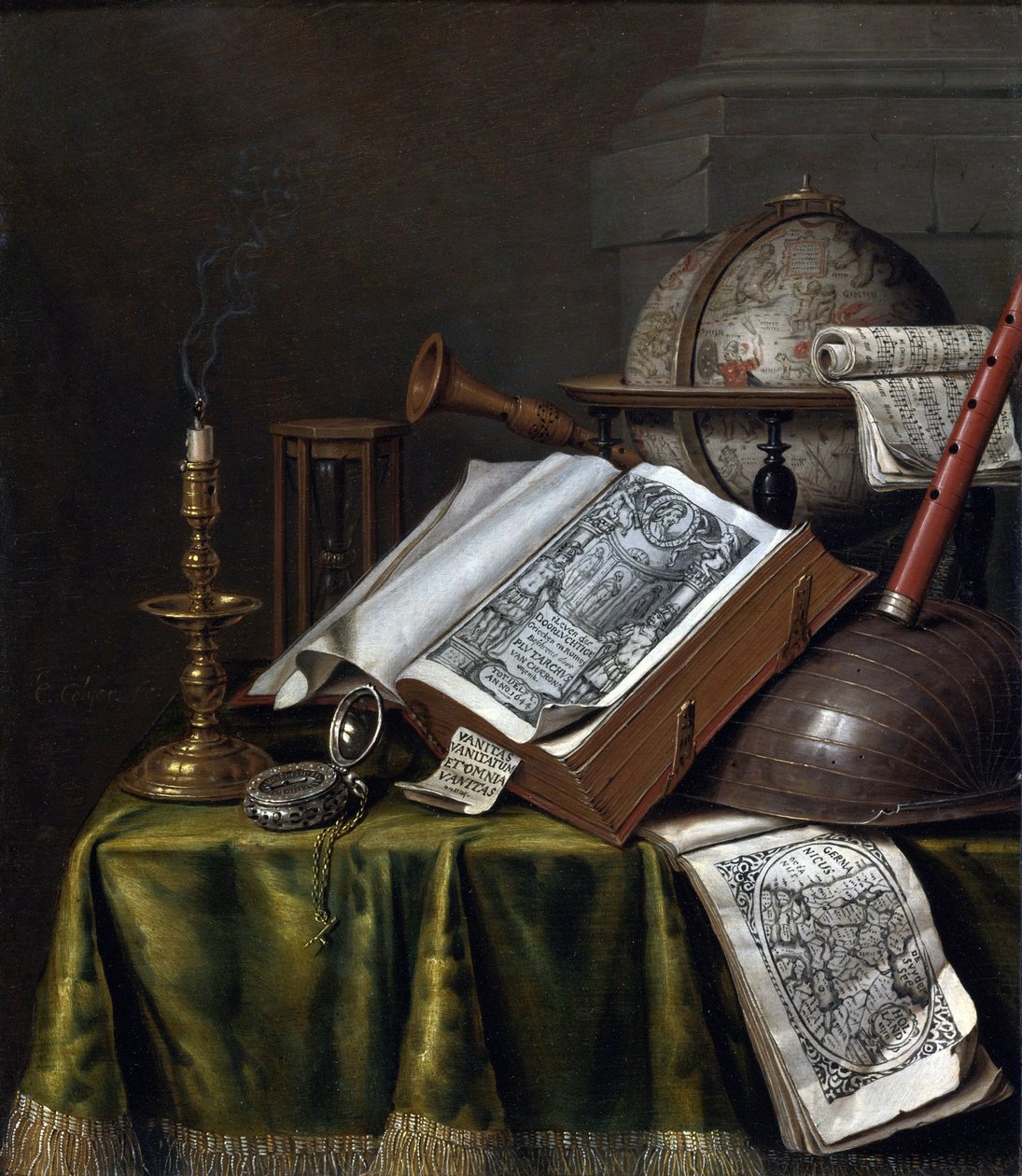 Vanitas Still Life av Edwaert Collier (1642-1708), - Olja på trä, 29x25,1 - Privat samling av Edwaert Colyer or Collier