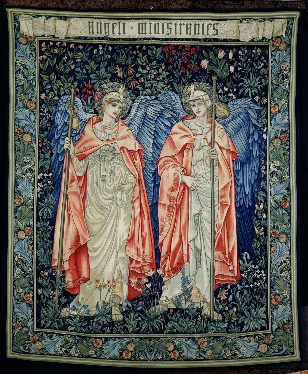 Betjänande änglar, 1894 (gobeläng) av William Morris