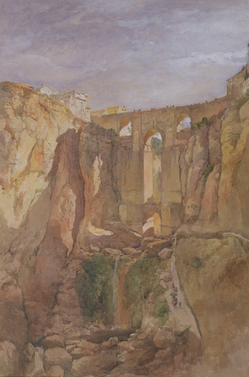 Gorge, Ronda, Spanien (wc och gouache på papper) av Edward Angelo Goodall